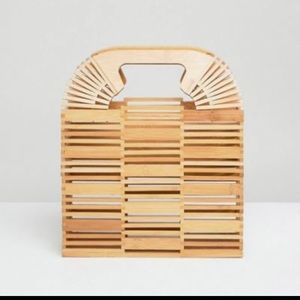ASOS DESIGN bamboo square boxy clutch bag